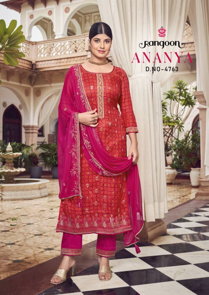 Ananya By Rangoon Jacquard Readymade Suits Catalog